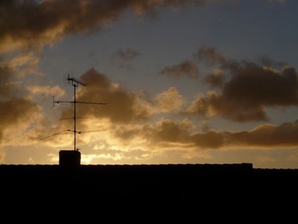 Antenas de televisión de una comunidad de propietarios